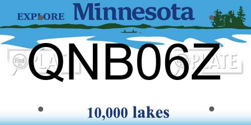 QNB06Z Minnesota License Plate