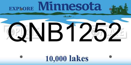 QNB1252 Minnesota License Plate