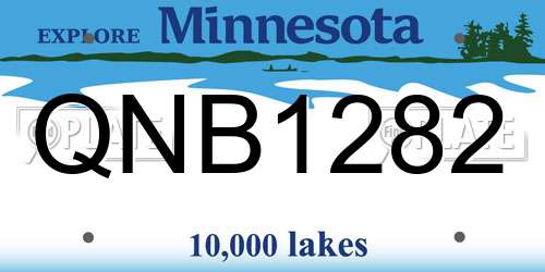 QNB1282 Minnesota License Plate