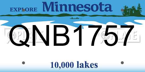 QNB1757 Minnesota License Plate