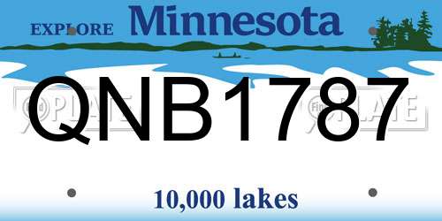 QNB1787 Minnesota License Plate