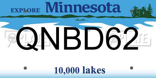 QNBD62 Minnesota License Plate
