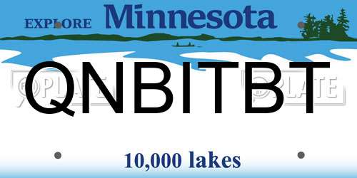QNBITBT Minnesota License Plate