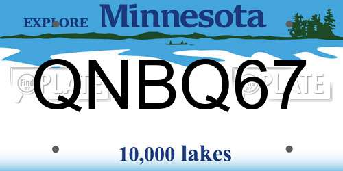 QNBQ67 Minnesota License Plate
