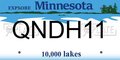 QNDH11 Minnesota License Plate