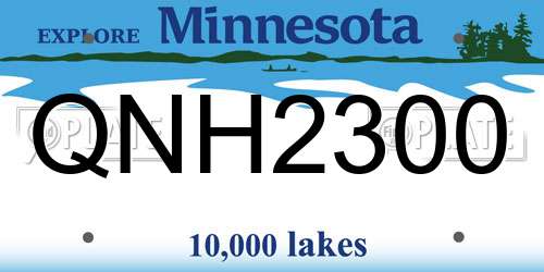 QNH2300 Minnesota License Plate