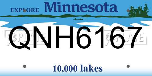 QNH6167 Minnesota License Plate