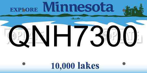 QNH7300 Minnesota License Plate