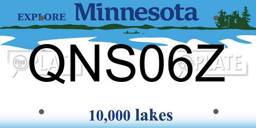 QNS06Z Minnesota License Plate