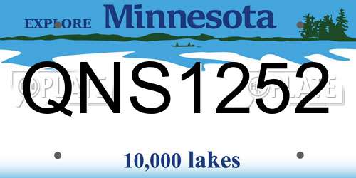 QNS1252 Minnesota License Plate