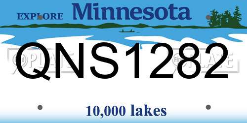 QNS1282 Minnesota License Plate