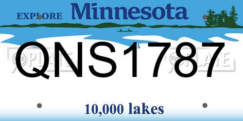 QNS1787 Minnesota License Plate