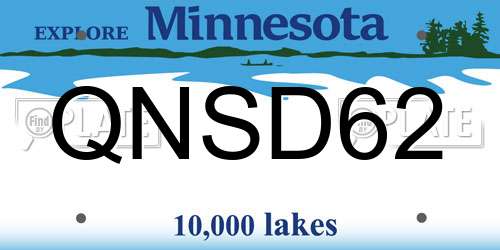QNSD62 Minnesota License Plate