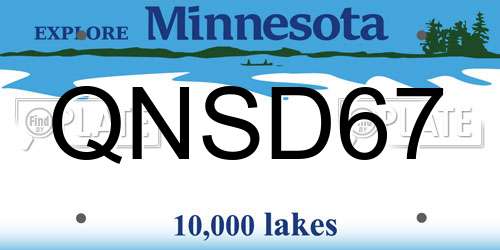 QNSD67 Minnesota License Plate