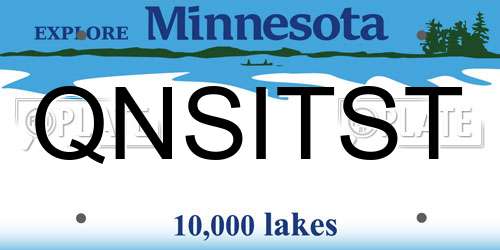 QNSITST Minnesota License Plate