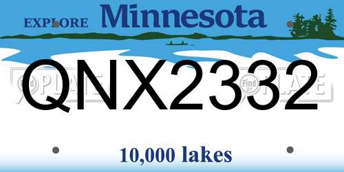 QNX2332 Minnesota License Plate
