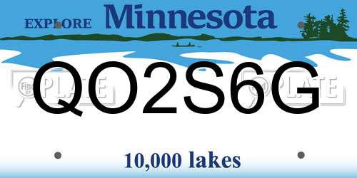 QO2S6G Minnesota License Plate