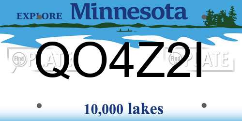QO4Z2I Minnesota License Plate