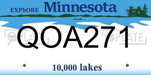 QOA271 Minnesota License Plate