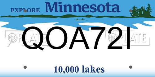 QOA72I Minnesota License Plate
