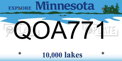 QOA771 Minnesota License Plate