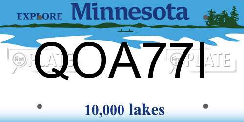 QOA77I Minnesota License Plate