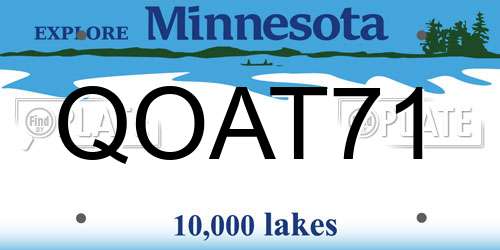 QOAT71 Minnesota License Plate