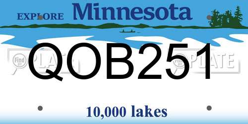 QOB251 Minnesota License Plate