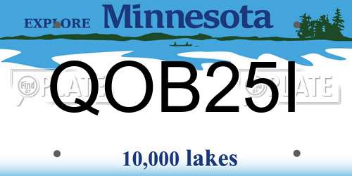 QOB25I Minnesota License Plate