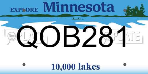 QOB281 Minnesota License Plate