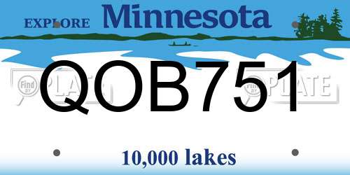 QOB751 Minnesota License Plate