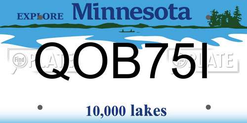 QOB75I Minnesota License Plate