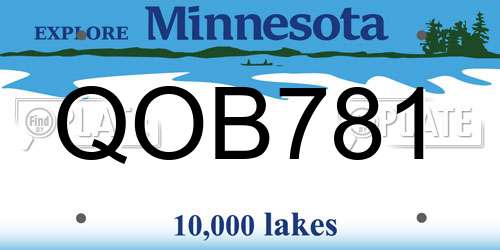 QOB781 Minnesota License Plate