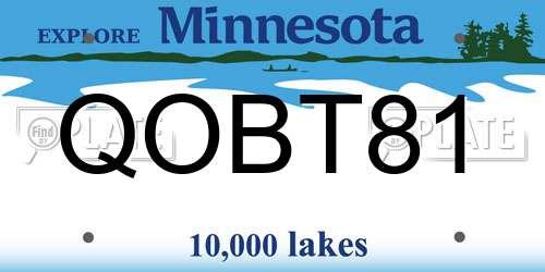 QOBT81 Minnesota License Plate