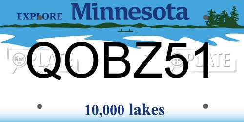 QOBZ51 Minnesota License Plate