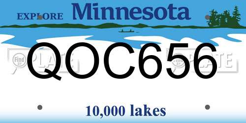 QOC656 Minnesota License Plate