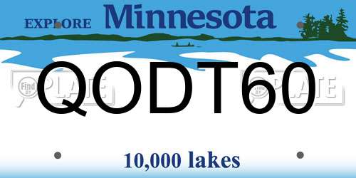 QODT60 Minnesota License Plate