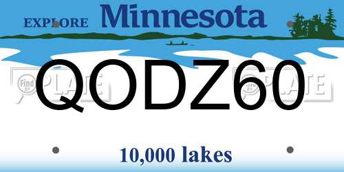 QODZ60 Minnesota License Plate
