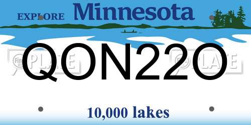 QON22O Minnesota License Plate