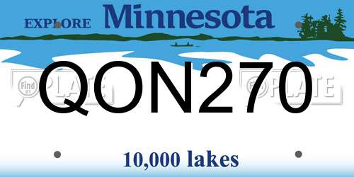 QON270 Minnesota License Plate