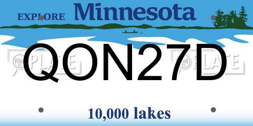 QON27D Minnesota License Plate