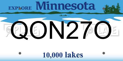 QON27O Minnesota License Plate