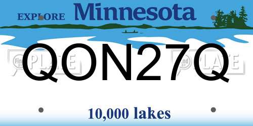 QON27Q Minnesota License Plate