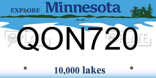 QON720 Minnesota License Plate