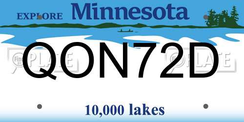 QON72D Minnesota License Plate