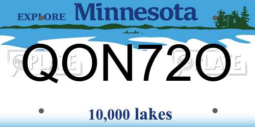 QON72O Minnesota License Plate