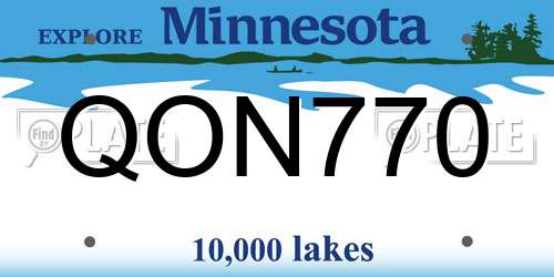 QON770 Minnesota License Plate