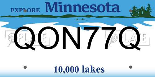 QON77Q Minnesota License Plate