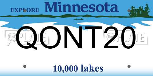 QONT20 Minnesota License Plate