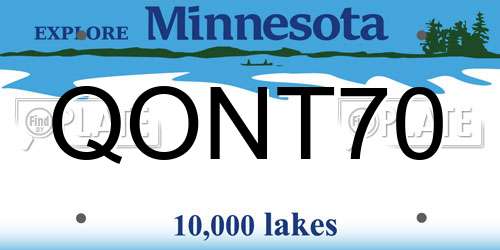 QONT70 Minnesota License Plate